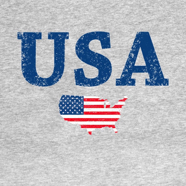 Vintage USA country flag by Cute Tees Kawaii